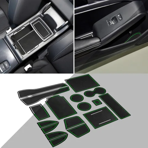 Miniatura 12 de Accesorios para Honda Civic 2022 2023 2024 2025 2026 11ª Generación Sedán Inserto de Portavasos Forro de Consola Central Alfombrillas de Ranuras