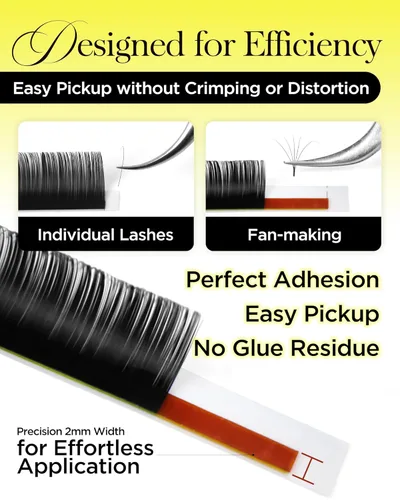 Miniatura 8 de BEYELIAN Extensiones de pestañas de 0.002 in, rizo C de 0.394 pulgadas, bandeja de color negro mate natural, extensiones de pestañas con volumen