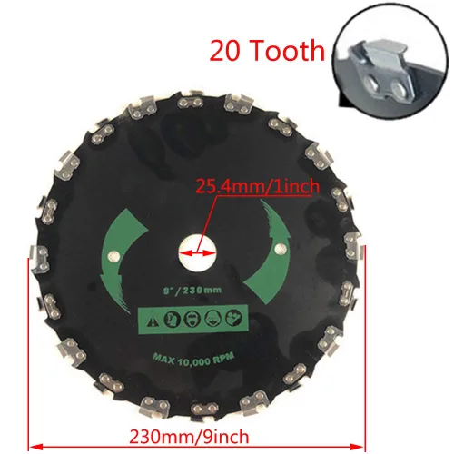 Miniatura 4 de Cortador de cepillo de 9 pulgadas, motosierra, recortadora de dientes, hoja de carburo de repuesto, 10,000 RPM, 9 pulgadas, 20 dientes