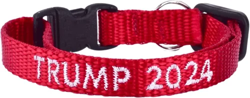 Miniatura 9 de MAGA Trump 2024 - Collar para perro, correa y collar para mascotas, 40 bonitas opciones de bordado para perros de juguete, tamaño S, Presidente 47