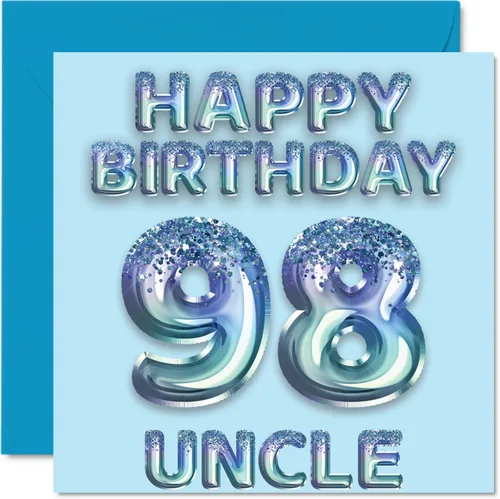 Miniatura 262 de Stuff4 Tarjeta de primer cumpleaños para niños, globo de fiesta con purpurina azul, tarjetas de feliz cumpleaños para niño de 1 año, nieto, hijo, 57