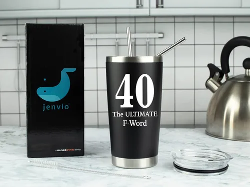 Miniatura 4 de Regalos de 40 cumpleaños 40 is the Ultimate F Word Vaso de acero inoxidable de 20 onzas para hombres, mujeres, marido, esposa, regalo del día