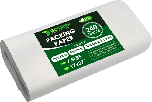 Miniatura 10 de Papel de embalaje de papel de periódico: 320 hojas, hojas grandes de papel de embalaje sin imprimir de 27 x 17 pulgadas para mudanza, envío