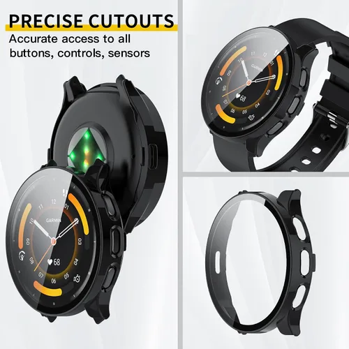 Miniatura 4 de Funda compatible con Garmin Venu 3S, protector de pantalla de policarbonato duro con vidrio templado, funda protectora completa para Garmin Venu 3S