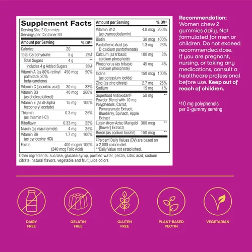 Miniatura 6 de Nature's Way Alive! Suplemento multivitamínico completo, para mujeres de más de 50 años, 60 gominolas