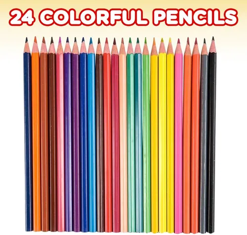 Miniatura 2 de ArtCreativity Lápices multicolores, paquete de 24 lápices de colores preafilados para niños y adultos, ideales para proyectos de arte escolares