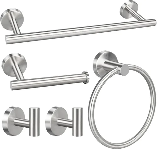 Miniatura 8 de Juego de accesorios de baño de 10 piezas, juego de accesorios de baño de níquel cepillado, incluye barras de toalla de mano de 16 pulgadas, soportes