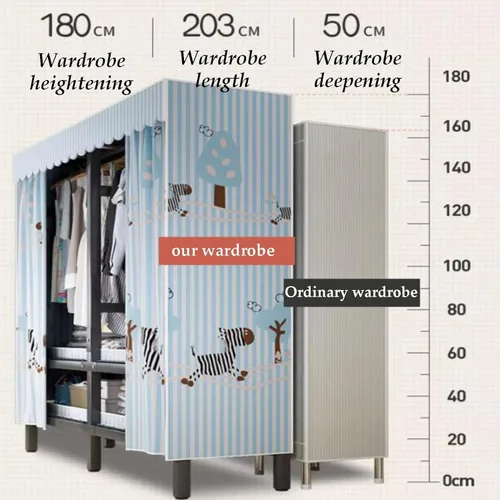 Miniatura 6 de large closets Portable Wardrobe Closet with Thick Cloth Cover Clothes Closet for Bedroom Storage Closet Metal Frame Wardrobe Closet Space-saving