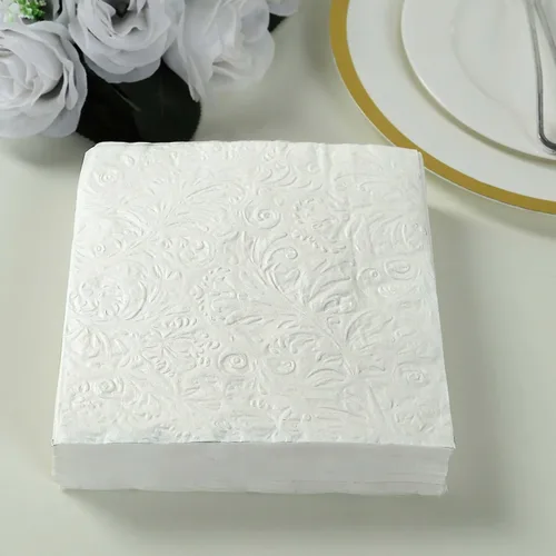 Miniatura 15 de Efavormart - Paquete de 20 servilletas de papel con estampado floral blanco y verde salvia, altamente absorbentes, suaves, de 2 capas, desechables