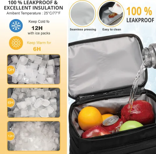 Miniatura 5 de Mochila térmica táctica, suave y ligera, a prueba de fugas, bolsa térmica aislada, bolsa térmica suave portátil impermeable para playa, viajes