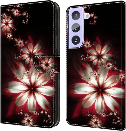 Miniatura 12 de Funda para Samsung Galaxy S22, cartera Flip Folio lindo 3D pintado de dibujos animados PU Funda de cuero PU para niñas mujeres ranuras para tarjetas