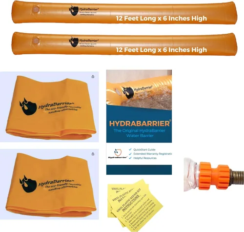 Miniatura 11 de La barrera original HydraBarrier Ultra - 24 pies de largo x 6 pulgadas de alto - Alternativa ligera y reutilizable para saco de arena - Tubo