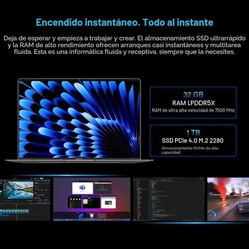 Miniatura 7 de GEEKOM GeekBook X14 Pro Laptop, 2.2lbs Ultra Thin 14" 2.8K OLED Laptop Computer, Ultra 5 125H, 32GB LPDDR5x 7500MHz RAM 1TB SSD, Up to 16 Hour, 2X