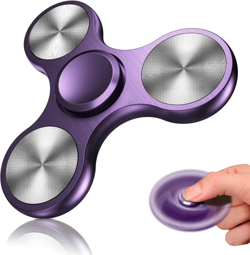 Miniatura 10 de Fidget Spinners, 3-8 minutos de giros de acero inoxidable con rodamiento de metal Fidget Spinner, EDC TDAH estrés ansiedad alivia juguetes