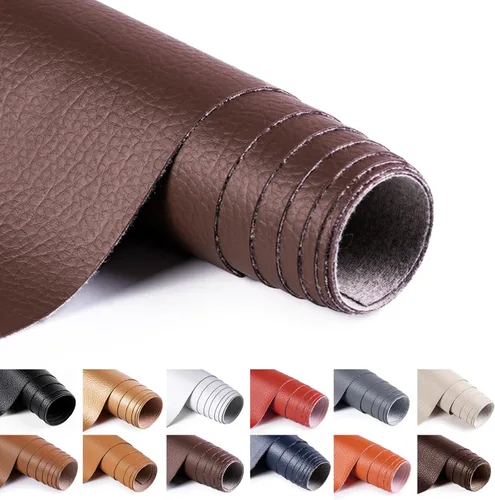Miniatura 15 de ANMINY Tela de cuero sintético de vinilo de 54" de ancho para tapicería por yarda de 0.7MM de espesor, cuero PU suave para exteriores