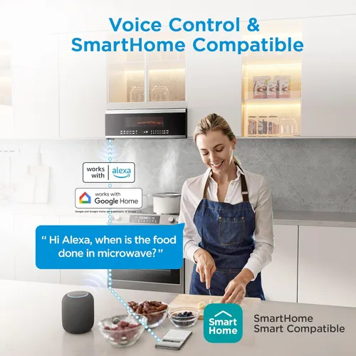 Miniatura 3 de Midea MMO12S3ASTZ Microondas de sobremesa, 1.2 pies cúbicos Microondas delgados con cocción por sensor, Microondas de acero inoxidable, 1000W