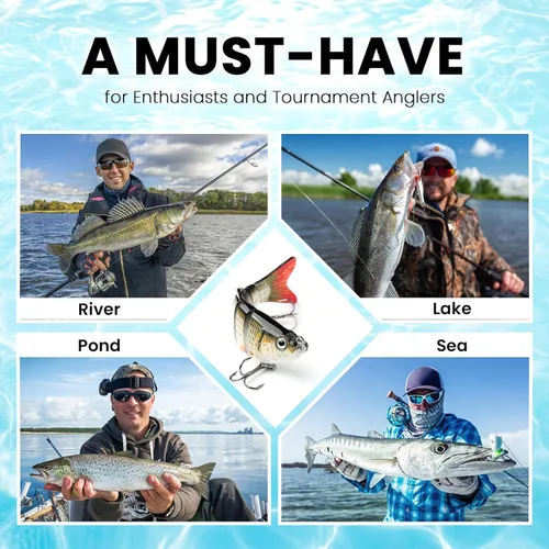 Miniatura 6 de Bass Fishing Lure for Freshwater and Saltwater Lifelike Fishing Lures Multi Jointed Swimbait for Bass Trout Crappie Walleye Pike Fishing Gifts for