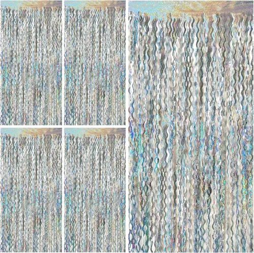Miniatura 33 de Cortinas de Flecos de Aluminio con Serpentinas Negras para Telón de Fondo de Fiesta Serpentinas de Aluminio para Decoraciones de Cumpleaños