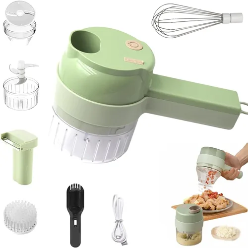 Picador eléctrico 5 en 1, electrodomésticos de cocina inteligentes, mini juego de picador de verduras de mano, cortador eléctrico de verduras con