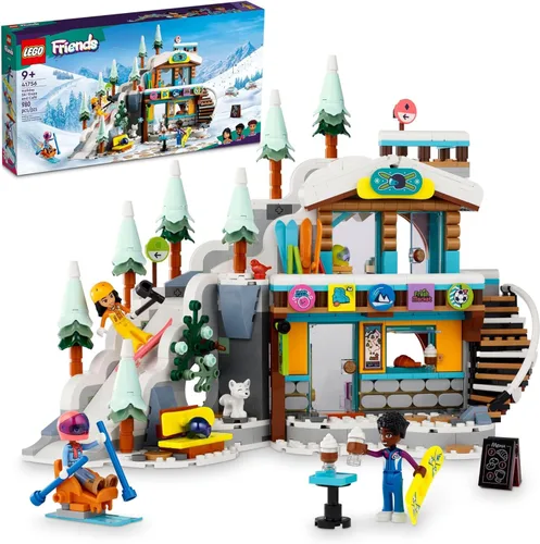 LEGO Friends Pista de Esquí y Café Navideño de Construcción de Juguetes - Figuras de Juego de Simulación y Juegos de Construcción para Niñas y