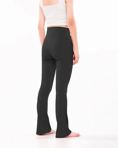 Miniatura 4 de HASMES Leggings acampanados para niñas, pantalones de yoga con cintura alta, pantalones casuales de baile, pantalones deportivos para niños