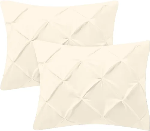 Miniatura 13 de Kotton Culture Juego de 2 fundas de almohada plisadas de 24 x 24 pulgadas, fundas de almohada decorativas, 100% algodón egipcio de 600 hilos, aptas