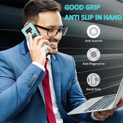 Miniatura 6 de Funda tipo cartera de piel verde para Samsung Galaxy Note 9 con protector de vidrio templado, tarjetero y función atril