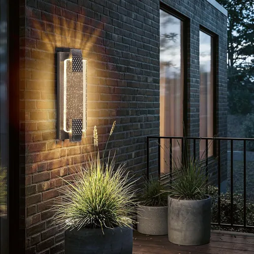 Miniatura 11 de camuucci Luz para exteriores del anochecer al amanecer, luces LED de porche de 15.7 pulgadas para exteriores, impermeable, moderno, soporte de pared