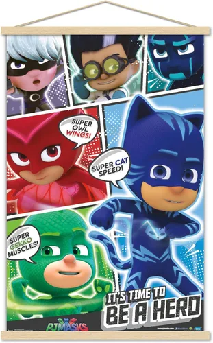 Miniatura 16 de Trends International PJ Masks - Póster de pared, 14.725 x 22.375 pulgadas, versión enmarcada de madera de granero