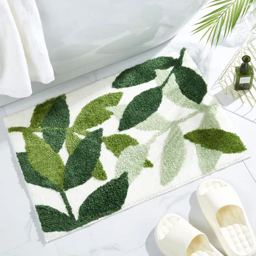 Miniatura 9 de Gibelle Alfombra de baño azul, antideslizante, fuerte y absorbente de agua, tapete de baño de microfibra de felpa, lavable a máquina, tapete