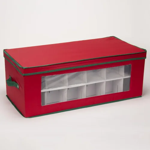 Miniatura 6 de Household Essentials Caja de almacenamiento para adornos, 36 piezas con divisores, resistente y apilable con asas y ventana de plástico