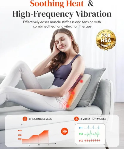 Miniatura 4 de Heycool Regalo del día del padre, masajeador Shiatsu de espalda y cuello con calor, regalos HSA elegibles para la FSA para mamá papá, masajeador
