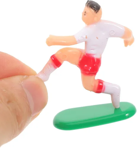 Miniatura 3 de YARNOW Decoración de pastel temático de juego de fútbol, 18 piezas, adornos de pastel de mini jugador de fútbol, adorno de postre de cumpleaños