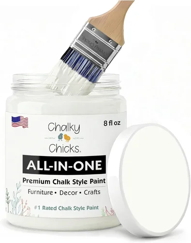 Miniatura 111 de Chalky Chicks - Pintura mate a la tiza, no requiere lijado, 4 onzas líquidas, color gris oscuro (Gun Metal Gray), para muebles, pintura sin Gris