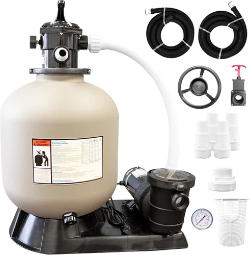 Swimline Hydrotools Bomba de filtro de arena para piscina de 16 pulgadas para piscina sobre el suelo y enterrada | Sistema completo de 3/4 HP (0.55
