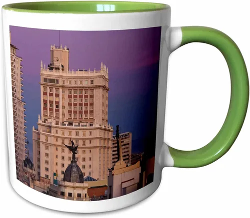 Miniatura 8 de 3dRose Taza de España, Madrid, Gran Vía y Edificio España, 11 oz, color negro