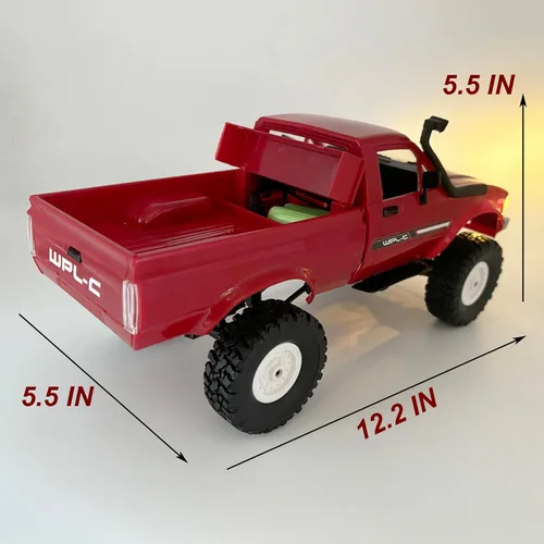 Miniatura 5 de Camión RC WPL C24 RC Crawler escala 1/16 4x4 RC Rock Crawler todo terreno todoterreno Pickup Truck RTR Control remoto LED proporcional acelerador
