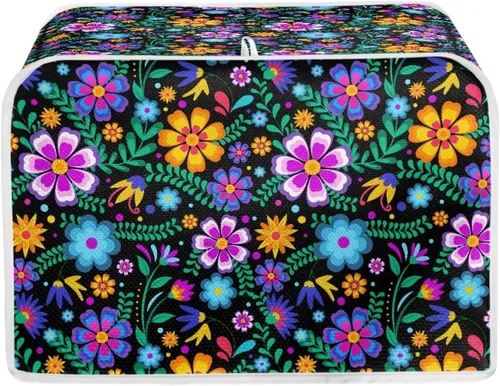 Miniatura 30 de Daisy Print 2 Slice Tostador Cover White Anti-Sputtering Pan Tostador Cover Cover Cover Dust Cover Pequeño Protector Lavable Electrodomésticos
