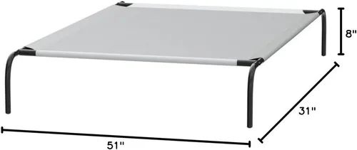 Miniatura 7 de Amazon Basics Cama elevada transpirable y refrescante para perros con marco de metal para perros grandes, 51 x 31 x 8 pulgadas, color gris