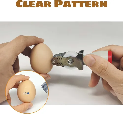 Miniatura 4 de Sellos de fecha de huevo para huevos frescos, con una almohadilla de tinta de cuatro colores, kit de fechador de huevos, sellos de rodillos
