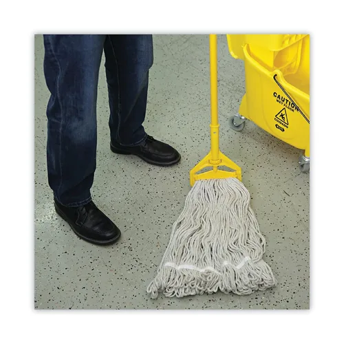 Miniatura 5 de Boardwalk BWK424CCT 24 oz. Pro Loop Web/Tailband Algodón Wet Mop Head - Blanco (12/Cartón)