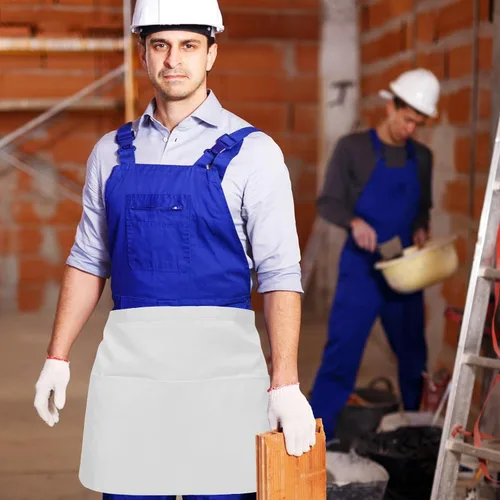 Miniatura 4 de SOLUSTRE Waterproof Polyester Work Apron with Large Pocket Unisex Waist Server Apron for Cooking and Canteen Use for Waitstaff and Kitchen Tasks