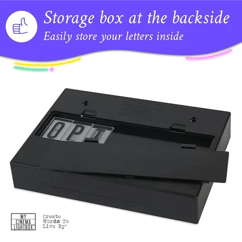 Miniatura 10 de My Cinema Lightbox - Cartel de caja de luz de cine RGB que cambia de color con 100 letras y números LED - Tablero de mensajes de neón personalizado