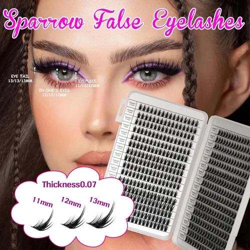 Miniatura 2 de Extensiones de racimos de pestañas individuales falsas de visón Manga para Cosplay, pestañas postizas DIY, extensiones individuales de 512 racimos