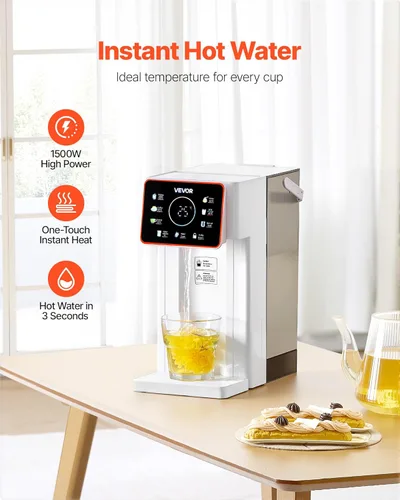 Miniatura 2 de VEVOR Dispensador de agua caliente instantáneo, dispensador de agua hirviendo para encimera con 6 temperaturas ajustables y 7 volúmenes de agua