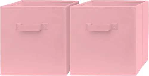 Miniatura 9 de Contenedores de almacenamiento de cubo de 13 pulgadas, paquete de 2 unidades, grandes, con asas dobles, plegables, contenedores de tela de 13 x 13