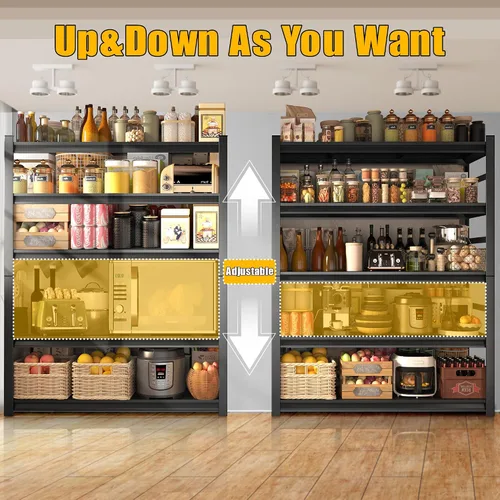 Miniatura 5 de Estantes de cocina de 48 pulgadas de ancho con gran capacidad de almacenamiento, estantes impermeables y resistentes al óxido, estante