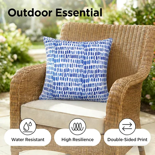 Miniatura 2 de JMGBird Almohadas exteriores de 18 x 18 pulgadas, almohada impermeable para exteriores Blanco con azul