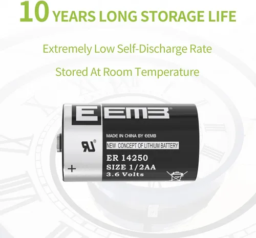 Miniatura 8 de EEMB Paquete de 4 baterías de litio ER14250 1/2AA 3.6V Li-SOCL2 Batería no recargable XL-050F SB-AA02 LS14250 TL-5902 TL-2150 para medidor de collar