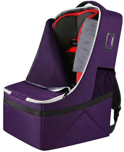Miniatura 15 de YOREPEK Bolsa de viaje para asiento de automóvil, mochila acolchada para asientos de automóvil para viajes aéreos, bolsa de viaje resistente